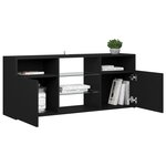 vidaXL Meuble TV avec lumières LED noir 120x30x50 cm
