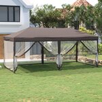 vidaXL Tente de réception pliable avec parois Taupe 3x6 m