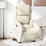 vidaXL Fauteuil inclinable Crème Velours