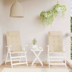 vidaXL Coussins de chaise à dossier haut lot de 2 beige tissu oxford