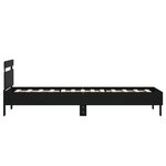 vidaXL Cadre de lit avec tête de lit et lumières LED noir 90x190 cm