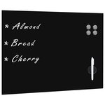 vidaXL Tableau noir magnétique mural en verre 80 x 60 cm