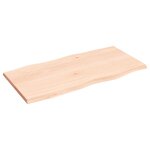 vidaXL Dessus de table bois chêne massif non traité bordure assortie