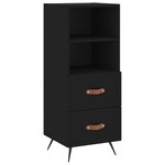 vidaXL Buffet haut Noir 34 5x34x180 cm Bois d'ingénierie