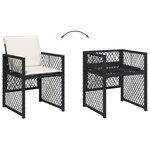 vidaXL Ensemble à manger de jardin coussins 7 Pièces noir résine tressée
