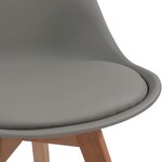 Lot de 6 chaises de salle à manger scandinaves assise rembourré pieds en bois hêtre rétro chaise pour salon chambre cuisine bureau gris 01_0000140