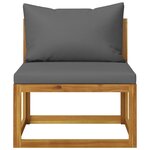 vidaXL Salon de jardin 5 Pièces avec coussin Bois d'acacia solide