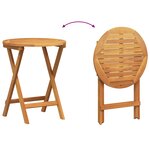 vidaXL Ensemble Bistro Pliable 3 pièces avec Coussins en Bois Massif d'Acacia