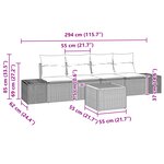 vidaXL Canapé de jardin 5 pièces avec coussins en poly rattan beige