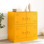 vidaXL Buffet jaune moutarde 67x39x73 cm acier