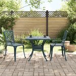 vidaXL Ensemble de bistro 3 Pièces vert aluminium coulé