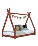 Lit tipi enfant NAKANA 90 x 160 rouge brique