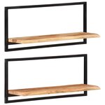 vidaXL Étagères murales 2 Pièces 80x25x35 cm Bois d'acacia et acier