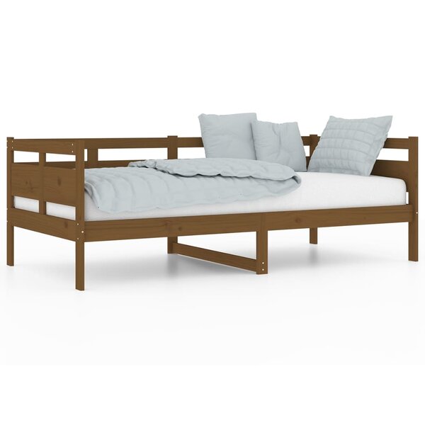 vidaXL Lit de jour Marron miel Bois de pin massif 90x190 cm