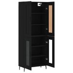 vidaXL Buffet haut Noir 69 5x34x180 cm Bois d'ingénierie