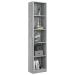 vidaXL Bibliothèque 5 niveaux Sonoma gris 40x24x175 cm