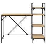 vidaXL Bureau d'ordinateur avec étagères chêne sonoma 120x47x109 cm