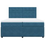 vidaXL Sommier à lattes de lit et matelas Bleu 200x200 cm velours