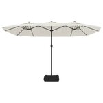 vidaXL Parasol à double tête avec LED blanc sable 449x245 cm