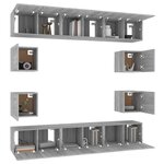 vidaXL Ensemble de meubles TV 10 Pièces Sonoma gris Bois d'ingénierie