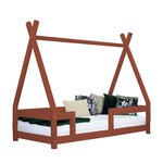 Lit cabane enfant NAKANA 120 x 200 rouge brique