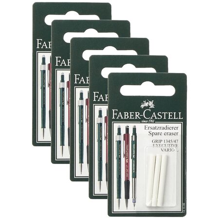 Blister lot 3 gommes de rechange pour grip 1345/1347/executive x 5 faber-castell