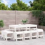 vidaXL Ensemble à manger de jardin 13 Pièces blanc bois de pin massif