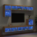 vidaXL Unités murales TV avec LED 8 Pièces chêne sonoma bois d'ingénierie