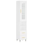 vidaXL Buffet haut Blanc 34 5x34x180 cm Bois d'ingénierie