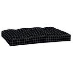 vidaXL Coussin de palette motif à carreaux noir 120x80x12 cm tissu