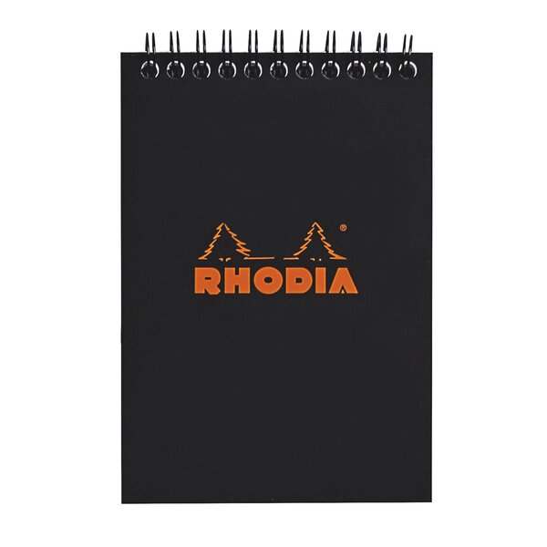 Bloc bureau rhodia noir spirale 80 feuilles 5 x 5 cm n° 13 format 10 5 x 14 8 cm - lot de 5
