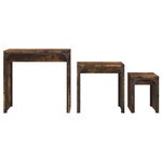 vidaXL Tables basses gigognes 3 Pièces chêne fumé bois d'ingénierie
