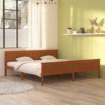 vidaXL Cadre de lit Marron miel Bois de pin massif 200x200 cm