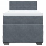 vidaXL Sommier à lattes de lit et matelas Gris foncé 90x200 cm Velours