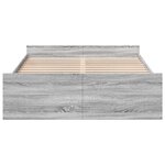 vidaXL Cadre de lit et tiroirs sonoma gris 140x190 cm bois ingénierie