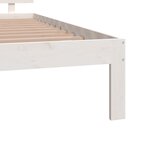 vidaXL Cadre de lit Blanc Bois massif 120x190 cm Petit double