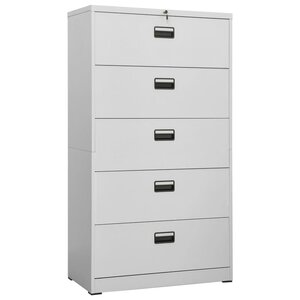 vidaXL Classeur Gris clair 90x46x164 cm Acier
