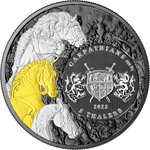 Monnaie en argent 5 thalers g 31.1 (1 oz) millésime 2023 four horsemen apocalypse white horse