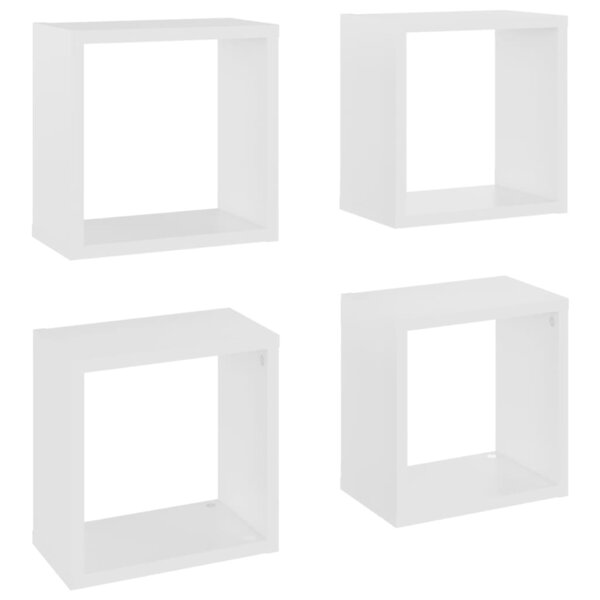 vidaXL Étagères cube murales 4 Pièces Blanc 26x15x26 cm