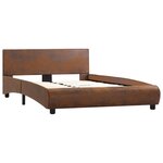 vidaXL Cadre de lit Marron Similicuir 120 x 200 cm