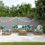 vidaXL Salon de jardin 6 Pièces avec coussins bois de pin imprégné