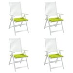 vidaXL Coussins de chaise de jardin lot de 4 vert vif 50x50x3 cm