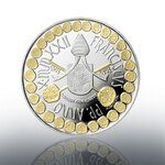 Pièce de monnaie 5 euro Vatican 2022 argent BE – Saint Pierre (reliefs dorés)