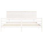 vidaXL Cadre de lit avec tête de lit blanc 200x200 cm bois massif