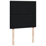 vidaXL Sommier à lattes de lit avec matelas Noir 90x200 cm Tissu