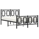 vidaXL Cadre de lit métal avec tête de lit/pied de lit noir 120x190 cm