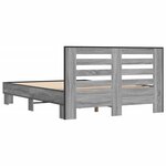 vidaXL Cadre de lit sonoma gris 120x190 cm bois d'ingénierie et métal