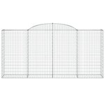 vidaXL Paniers à gabions arqués 17 Pièces 300x50x140/160 cm fer galvanisé