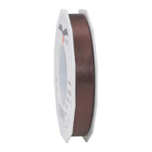 Satin double face 25-m-rouleau 15 mm brun