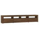 vidaXL Meuble TV avec lumières LED Chêne marron 210x35x40 cm